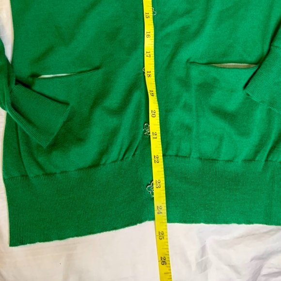 Women's Pink Tartan Button Up Cardigan Knit 100% Pima Cotton Kelly Green Size XS - Picture 4 of 14